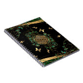 Blume des Lebens - Malachite Swirl und Schmetterli Notizblock (Rechte Seite)