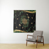 Blume des Lebens - Malachite Swirl und Schmetterli Wandteppich (Beispiel)