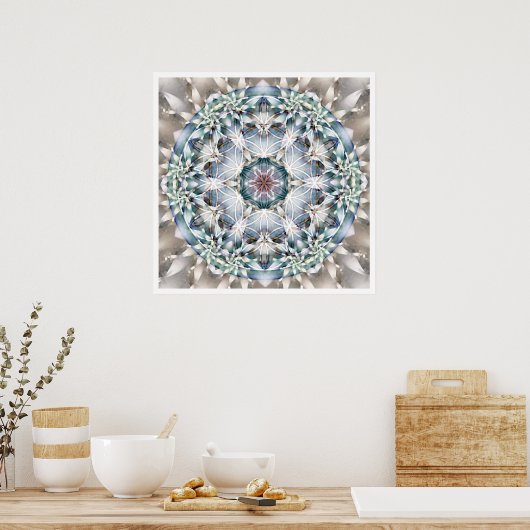 Blume des Lebens Mandala 1 Poster (Küche)