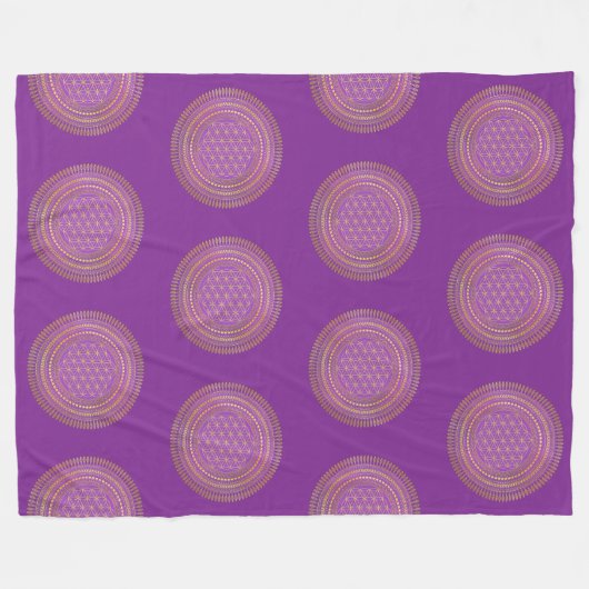 Blume des Lebens - Mandala 4 Fleecedecke (Vorderseite (Horizontal))