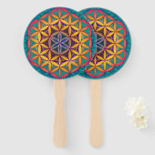Blume des Lebens Mandala Fächer (Vorne und Hinten)