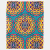 Blume des Lebens Mandala Fleecedecke (Vorderseite)