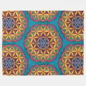 Blume des Lebens Mandala Fleecedecke (Vorderseite (Horizontal))