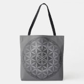 Blume des Lebens Mandala Gray Tasche (Vorderseite)