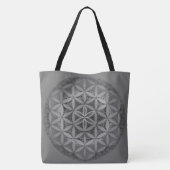 Blume des Lebens Mandala Gray Tasche (Rückseite)