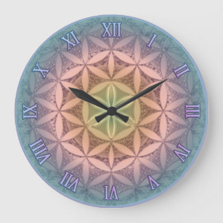Blume des Lebens Mandala Große Wanduhr
