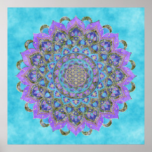 Blume des Lebens - Mandala India Style 1 Poster