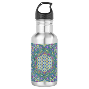 Blume des Lebens - Mandala Indien Stil 1 Edelstahlflasche