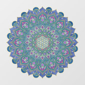 Blume des Lebens - Mandala Indien Stil 1 Fensteraufkleber (Blatt)
