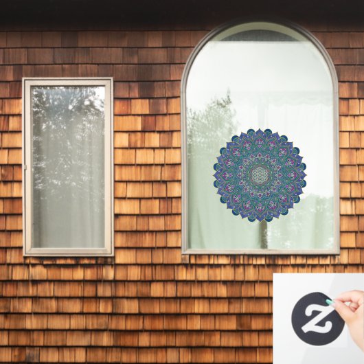 Blume des Lebens - Mandala Indien Stil 1 Fensteraufkleber (Fenster Zuhause)