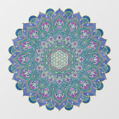 Blume des Lebens - Mandala Indien Stil 1 Fensteraufkleber (Blatt)