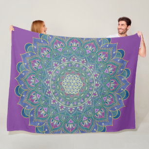 Blume des Lebens - Mandala Indien Stil 1 Fleecedecke