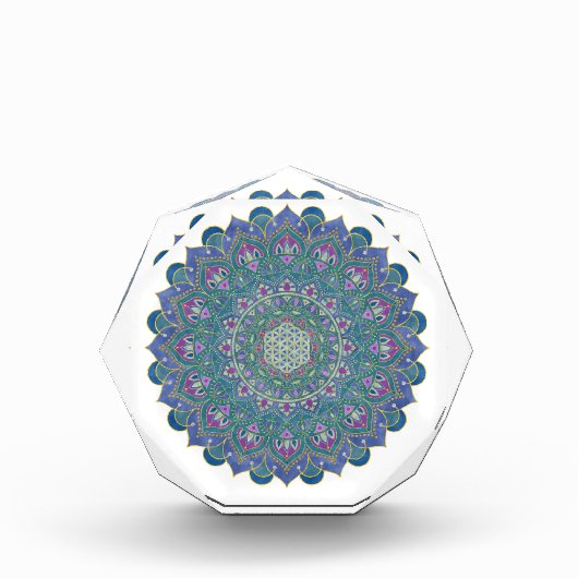 Blume des Lebens - Mandala Indien Stil 1 Fotoblock (Vorderseite)