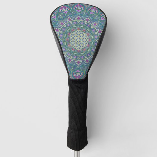 Blume des Lebens - Mandala Indien Stil 1 Golf Headcover (Vorderseite)