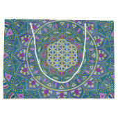 Blume des Lebens - Mandala Indien Stil 1 Große Geschenktüte (Rückseite)