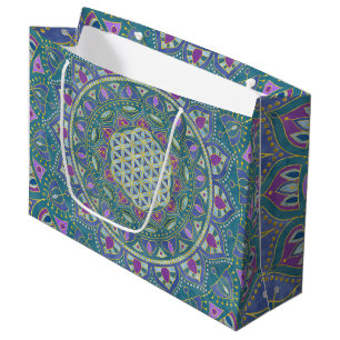 Blume des Lebens - Mandala Indien Stil 1 Große Geschenktüte