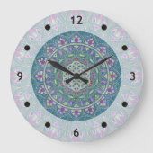 Blume des Lebens - Mandala Indien Stil 1 Große Wanduhr (Vorderseite)