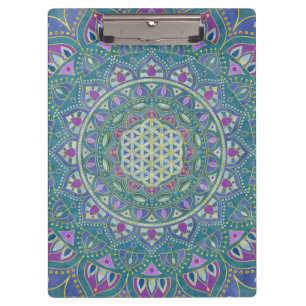 Blume des Lebens - Mandala Indien Stil 1 Klemmbrett