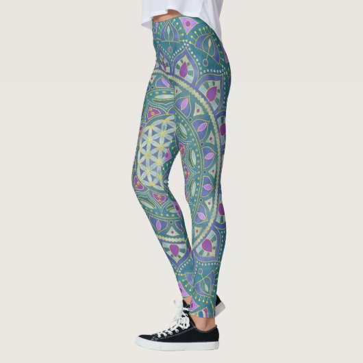 Blume des Lebens - Mandala Indien Stil 1 Leggings (Links)
