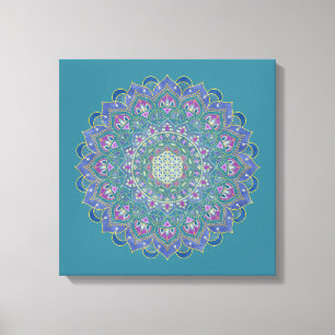 Blume des Lebens - Mandala Indien Stil 1 Leinwanddruck