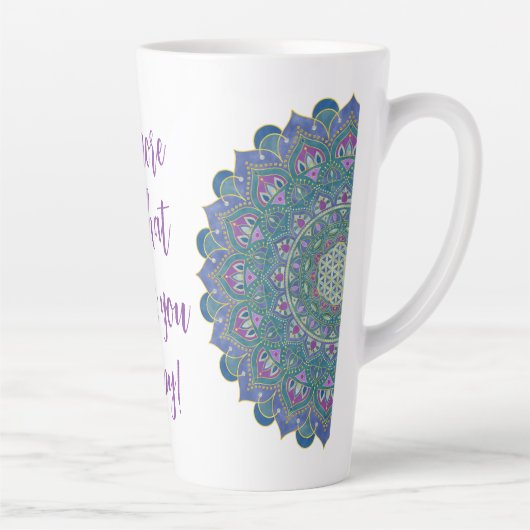 Blume des Lebens - Mandala Indien Stil 1 Milchtasse (Rechts)