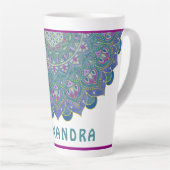 Blume des Lebens - Mandala Indien Stil 1 Milchtasse (Rechte Ecke)