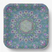 Blume des Lebens - Mandala Indien Stil 1 Pappteller (Vorderseite)