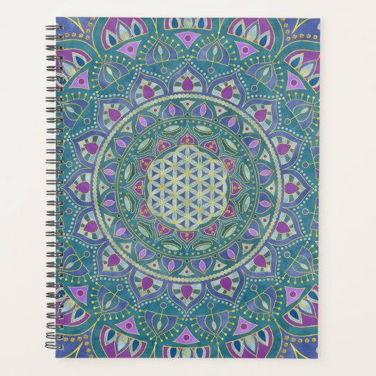 Blume des Lebens - Mandala Indien Stil 1 Planer (Vorderseite)