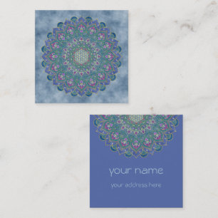 Blume des Lebens - Mandala Indien Stil 1 Quadratische Visitenkarte