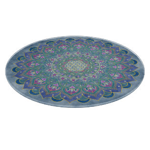 Blume des Lebens - Mandala Indien Stil 1 Schneidebrett