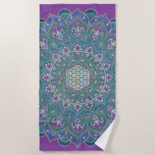 Blume des Lebens - Mandala Indien Stil 1 Strandtuch