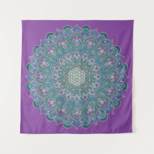 Blume des Lebens - Mandala Indien Stil 1 Wandteppich