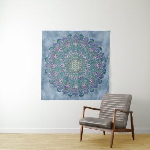 Blume des Lebens - Mandala Indien Stil 1 Wandteppich