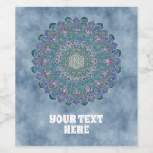 Blume des Lebens - Mandala Indien Stil 1 Weinetikett (Einzelnes Label)