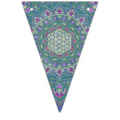 Blume des Lebens - Mandala Indien Stil 1 Wimpelkette (Dritte Fahne)