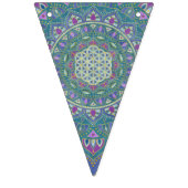 Blume des Lebens - Mandala Indien Stil 1 Wimpelkette (Erste Fahne)