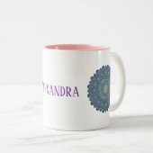 Blume des Lebens - Mandala Indien Stil 1 Zweifarbige Tasse (VorderseiteRechts)