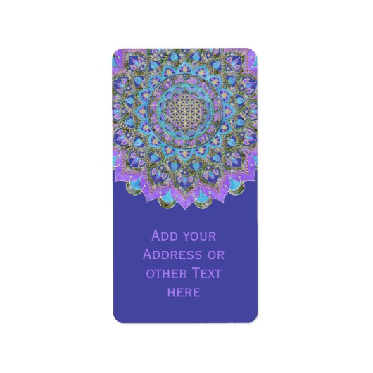 Blume des Lebens - Mandala Indien Stil 2 Adressaufkleber (Vorne)