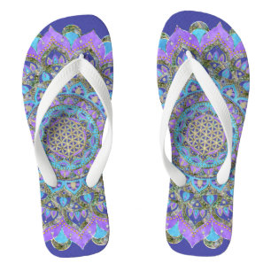 Blume des Lebens - Mandala Indien Stil 2 Badesandalen