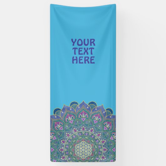 Blume des Lebens - Mandala Indien Stil 2 Banner (Vertikal)