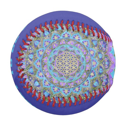 Blume des Lebens - Mandala Indien Stil 2 Baseball (Vorderseite Links)