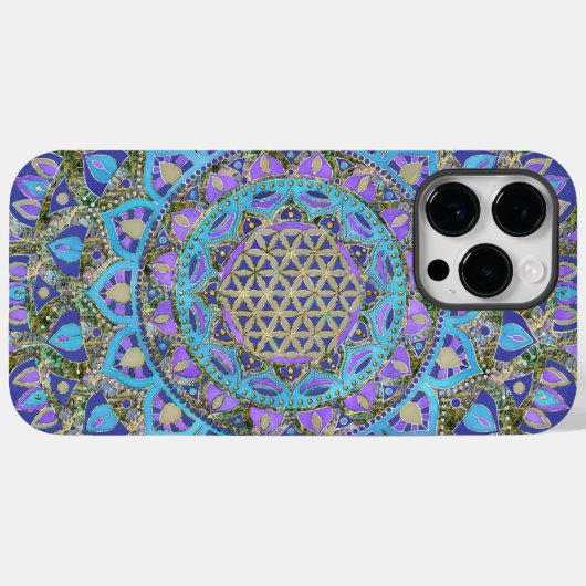 Blume des Lebens - Mandala Indien Stil 2 Case-Mate iPhone Hülle (Rückseite (Horizontal))
