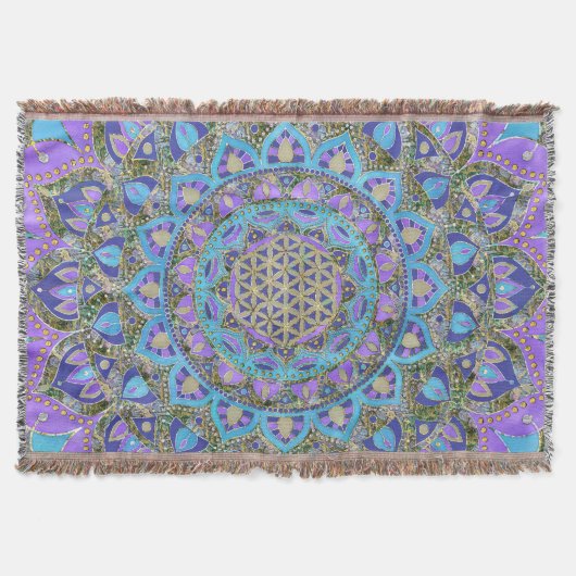 Blume des Lebens - Mandala Indien Stil 2 Decke (Vorderseite)
