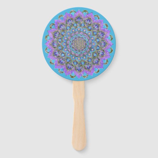 Blume des Lebens - Mandala Indien Stil 2 Fächer (Rückseite)