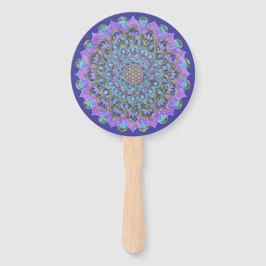 Blume des Lebens - Mandala Indien Stil 2 Fächer (Vorderseite)