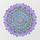 Blume des Lebens - Mandala Indien Stil 2 Fensteraufkleber (Blatt)