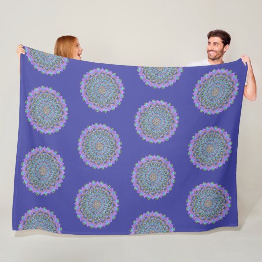 Blume des Lebens - Mandala Indien Stil 2 Fleecedecke (Beispiel)