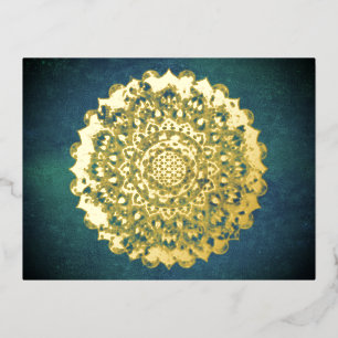 Blume des Lebens - Mandala Indien Stil 2 Folien Feiertagspostkarte