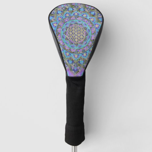 Blume des Lebens - Mandala Indien Stil 2 Golf Headcover (Vorderseite)