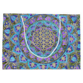 Blume des Lebens - Mandala Indien Stil 2 Große Geschenktüte (Rückseite)